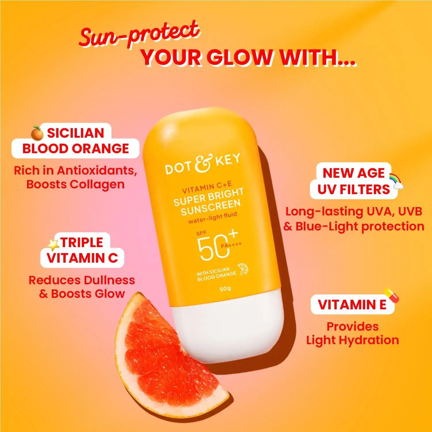Dot & Key Vitamin C + E Sunscreen SPF 50+ PA++++ W...