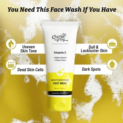 Chemist at Play Brightening Boost Face Wash Cleans Oil For All Skin Types 100 ml